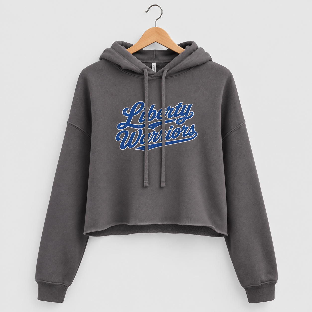 Warriors Script Crop Hoodie