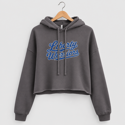 Warriors Script Crop Hoodie