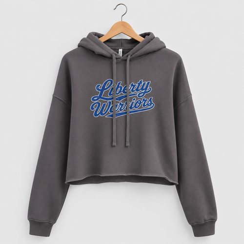 Warriors Script Crop Hoodie