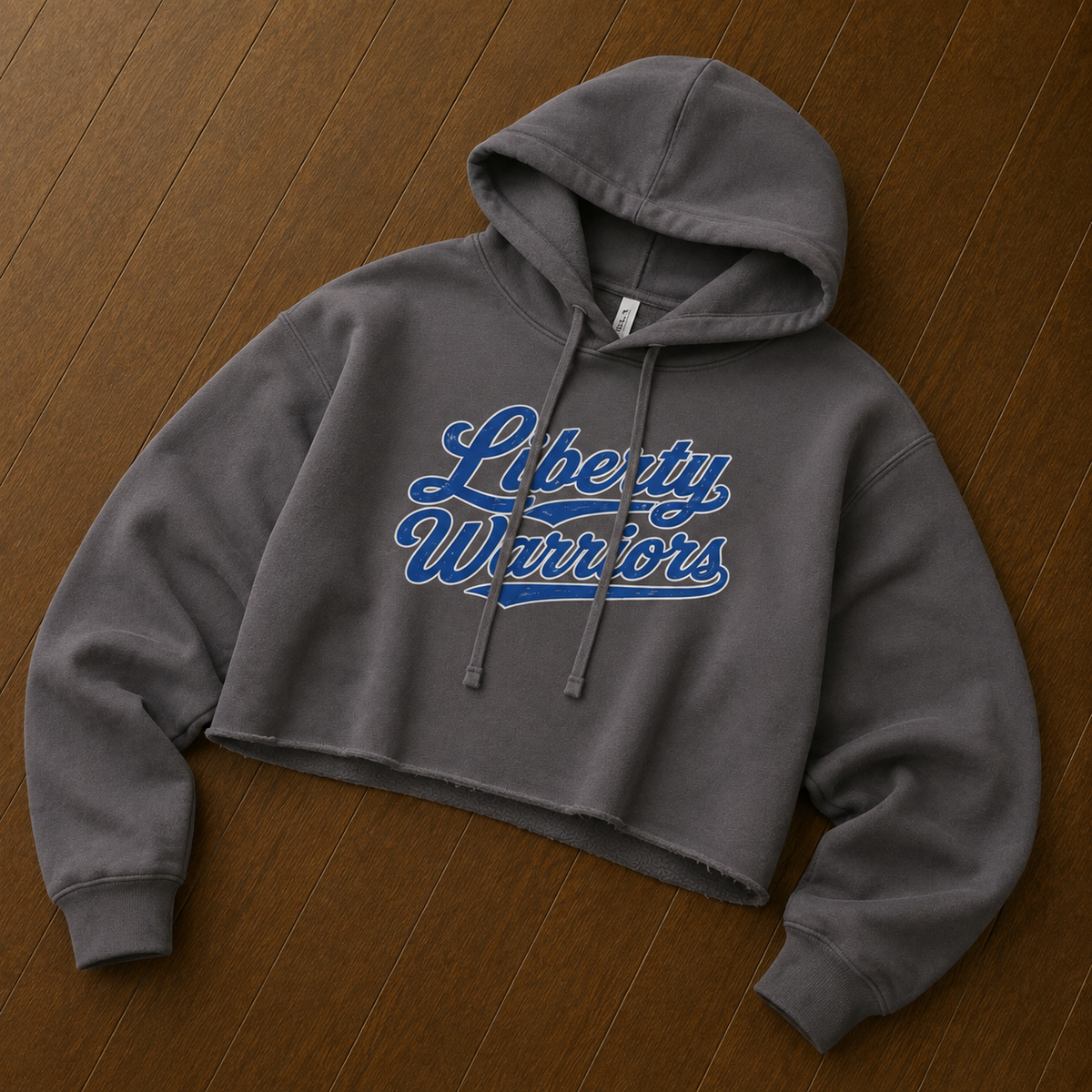Warriors Script Crop Hoodie
